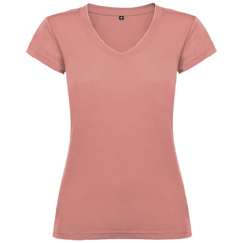 T-shirt publicitaire 155g femme col V Victoria Roly Orange argile
